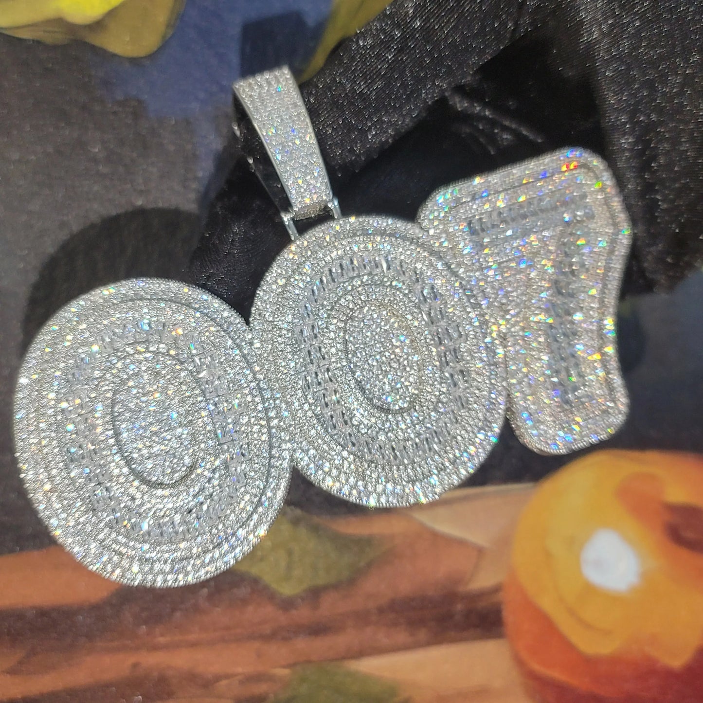 Iced Out Whole Piece Big Letter Pendant Solid Back Personalized Name Necklace With 20MM Cuban Chain Fashion Jewelry For Party