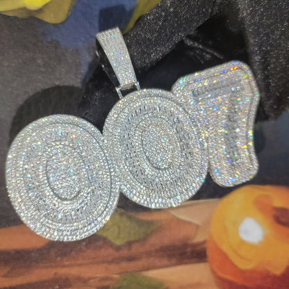 Iced Out Whole Piece Big Letter Pendant Solid Back Personalized Name Necklace With 20MM Cuban Chain Fashion Jewelry For Party