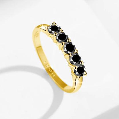 14K Gold Filled Pink Moissanite Rings 5 Stone D VVS1 for Women Man with 1/20th 14 Karat Gold Engagement Wedding Jewelry