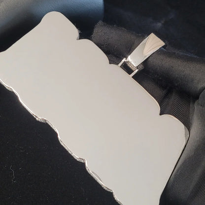 Iced Out Whole Piece Big Letter Pendant Solid Back Personalized Name Necklace With 20MM Cuban Chain Fashion Jewelry For Party