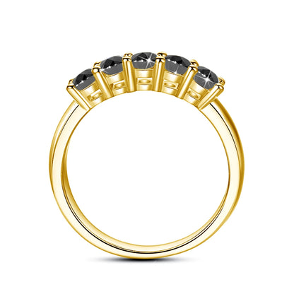 14K Gold Filled Pink Moissanite Rings 5 Stone D VVS1 for Women Man with 1/20th 14 Karat Gold Engagement Wedding Jewelry