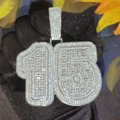 Iced Out Whole Piece Big Letter Pendant Solid Back Personalized Name Necklace With 20MM Cuban Chain Fashion Jewelry For Party